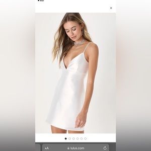 Lulus glamorous life white sleeveless mini dress
